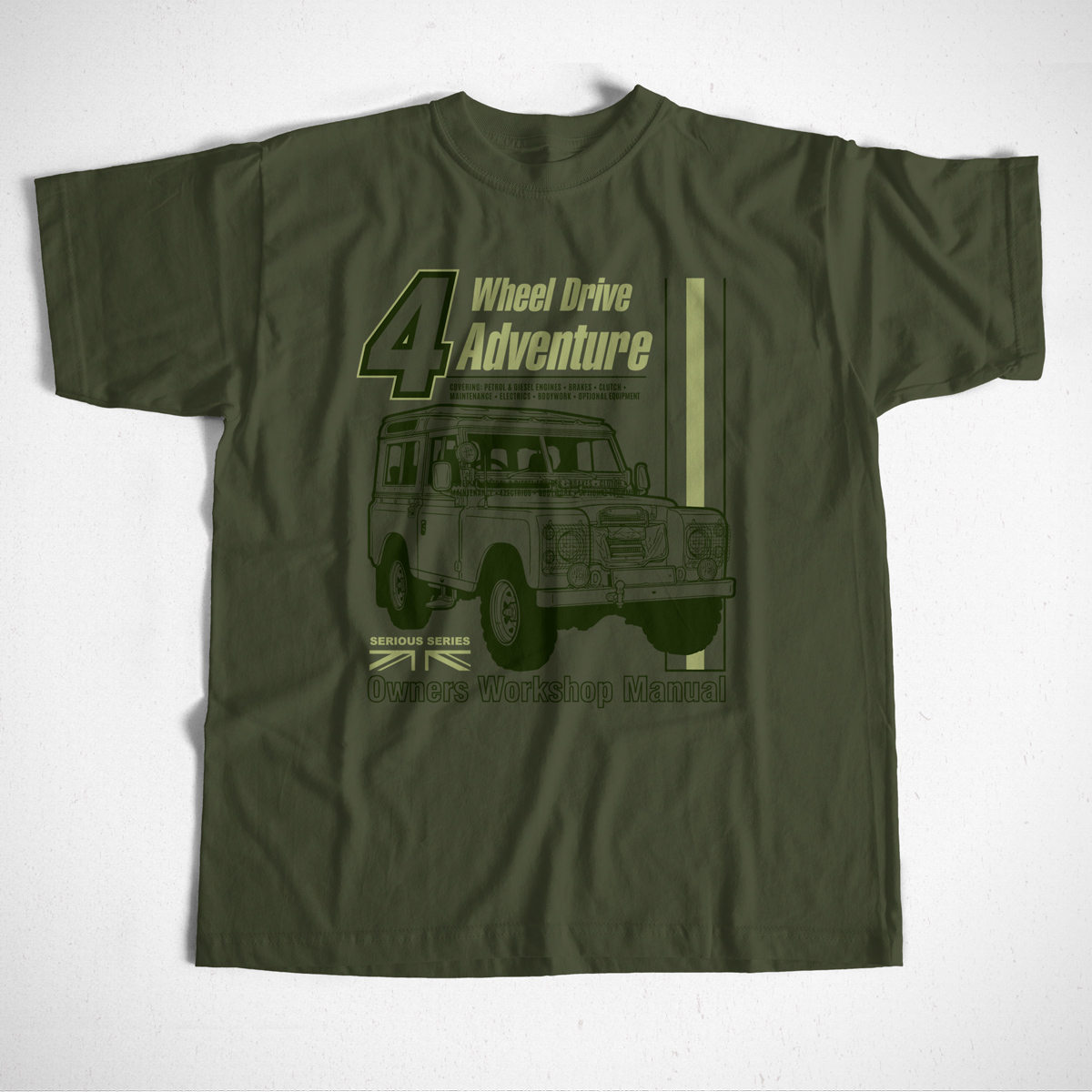Haako 4 Wheel Adventure Olive Green T-Shirt